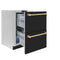 Autograph Edition 24 In. Touchstone 168 Can Outdoor-rated Dual Refrigerator Drawer With Black Matte Doors And Champagne Bronze Handles