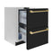 Autograph Edition 24 In. Touchstone 168 Can Outdoor-rated Dual Refrigerator Drawer With Black Matte Doors And Polished Gold Handles