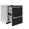 Autograph Edition 24 In. Touchstone 168 Can Outdoor-rated Dual Refrigerator Drawer With Black Matte Doors And Polished Gold Handles