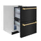 Autograph Edition 24 In. Touchstone 168 Can Outdoor-rated Dual Refrigerator Drawer With Black Stainless Steel Doors And Champagne Bronze Handles