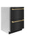 Autograph Edition 24 In. Touchstone 168 Can Outdoor-rated Dual Refrigerator Drawer With Black Stainless Steel Doors And Polished Gold Handles