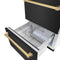 Autograph Edition 24 In. Touchstone 168 Can Outdoor-rated Dual Refrigerator Drawer With Black Stainless Steel Doors And Polished Gold Handles