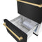 Autograph Edition 24 In. Touchstone 168 Can Outdoor-rated Dual Refrigerator Drawer With Black Stainless Steel Doors And Polished Gold Handles