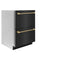 Autograph Edition 24 In. Touchstone 168 Can Outdoor-rated Dual Refrigerator Drawer With Black Stainless Steel Doors And Champagne Bronze Helix Handles