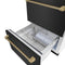 Autograph Edition 24 In. Touchstone 168 Can Outdoor-rated Dual Refrigerator Drawer With Black Stainless Steel Doors And Champagne Bronze Helix Handles