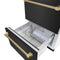 Autograph Edition 24 In. Touchstone 168 Can Outdoor-rated Dual Refrigerator Drawer With Black Stainless Steel Doors And Polished Gold Helix Handles