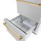 Autograph Edition 24 In. Touchstone 168 Can Outdoor-rated Dual Refrigerator Drawer With Satin Stainless Steel Doors And Polished Gold Handles