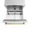 Autograph Edition 24 In. Touchstone 168 Can Outdoor-rated Dual Refrigerator Drawer With Satin Stainless Steel Doors And Polished Gold Handles