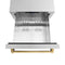 Autograph Edition 24 In. Touchstone 168 Can Outdoor-rated Dual Refrigerator Drawer With Satin Stainless Steel Doors And Polished Gold Handles