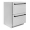 Autograph Edition 24 In. Touchstone 168 Can Outdoor-rated Dual Refrigerator Drawer With Satin Stainless Steel Doors And Matte Black Handles
