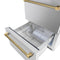 Autograph Edition 24 In. Touchstone 168 Can Outdoor-rated Dual Refrigerator Drawer With Stainless Steel Doors And Polished Gold Helix Handles