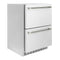 Autograph Edition 24 In. Touchstone 168 Can Outdoor-rated Dual Refrigerator Drawer With Stainless Steel Doors And Polished Nickel Helix Handles