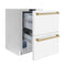 Autograph Edition 24 In. Touchstone 168 Can Outdoor-rated Dual Refrigerator Drawer With White Matte Doors And Champagne Bronze Handles
