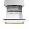Autograph Edition 24 In. Touchstone 168 Can Outdoor-rated Dual Refrigerator Drawer With White Matte Doors And Champagne Bronze Handles