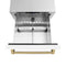 Autograph Edition 24 In. Touchstone 168 Can Outdoor-rated Dual Refrigerator Drawer With White Matte Doors And Champagne Bronze Handles