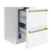Autograph Edition 24 In. Touchstone 168 Can Outdoor-rated Dual Refrigerator Drawer With White Matte Doors And Polished Gold Handles