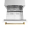 Autograph Edition 24 In. Touchstone 168 Can Outdoor-rated Dual Refrigerator Drawer With White Matte Doors And Polished Gold Handles