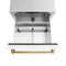 Autograph Edition 24 In. Touchstone 168 Can Outdoor-rated Dual Refrigerator Drawer With White Matte Doors And Polished Gold Handles