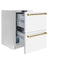 Autograph Edition 24 In. Touchstone 168 Can Outdoor-rated Dual Refrigerator Drawer With White Matte Doors And Polished Gold Handles