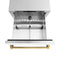 Autograph Edition 24 In. Touchstone 168 Can Outdoor-rated Dual Refrigerator Drawer With White Matte Doors And Polished Gold Handles
