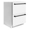 Autograph Edition 24 In. Touchstone 168 Can Outdoor-rated Dual Refrigerator Drawer With White Matte Doors And Matte Black Handles
