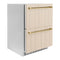 Autograph Edition 24 In. Touchstone 168 Can Outdoor-rated Dual Refrigerator Drawer With Panel-ready Doors And Polished Gold Handles