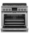 36" Series 9 Professional 6 Burner Dual Fuel Self-Cleaning Range, LPG