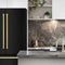 Autograph Edition 36 In. 22.5 Cu. Ft. Counter-depth French Door Refrigerator With Ice Maker In Fingerprint-resistant Black Stainless Steel And Champagne Bronze Traditional Handles