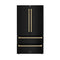 Autograph Edition 36 In. 22.5 Cu. Ft. Counter-depth French Door Refrigerator With Ice Maker In Fingerprint-resistant Black Stainless Steel And Champagne Bronze Traditional Handles