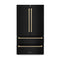 Autograph Edition 36 In. 22.5 Cu. Ft. Counter-depth French Door Refrigerator With Ice Maker In Fingerprint-resistant Black Stainless Steel And Champagne Bronze Traditional Handles