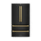 Autograph Edition 36 In. 22.5 Cu. Ft. Counter-depth French Door Refrigerator With Ice Maker In Fingerprint-resistant Black Stainless Steel And Polished Gold Modern Handles