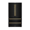 Autograph Edition 36 In. 22.5 Cu. Ft. Counter-depth French Door Refrigerator With Ice Maker In Fingerprint-resistant Black Stainless Steel With Polished Gold Traditional Handles