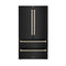Autograph Edition 36 In. 22.5 Cu. Ft. Counter-depth French Door Refrigerator With Ice Maker In Fingerprint-resistant Black Stainless Steel With Polished Gold Traditional Handles