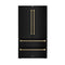 Autograph Edition 36 In. 22.5 Cu. Ft. Counter-depth French Door Refrigerator With Ice Maker In Fingerprint-resistant Black Stainless Steel And Champagne Bronze Helix Handles