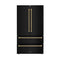 Autograph Edition 36 In. 22.5 Cu. Ft. Counter-depth French Door Refrigerator With Ice Maker In Fingerprint-resistant Black Stainless Steel And Polished Gold Helix Handles