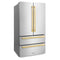Autograph Edition 36 In. 22.5 Cu. Ft. Counter-depth French Door Refrigerator With Ice Maker In Fingerprint-resistant Stainless Steel With Polished Gold Modern Handles