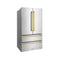 Autograph Edition 36 In. 22.5 Cu. Ft. Counter-depth French Door Refrigerator With Ice Maker In Fingerprint-resistant Stainless Steel With Polished Gold Traditional Handles