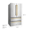 Autograph Edition 36 In. 22.5 Cu. Ft. Counter-depth French Door Refrigerator With Ice Maker In Fingerprint-resistant Stainless Steel With Polished Gold Traditional Handles