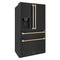 Autograph Edition 36 In. 21.6 Cu. Ft Counter-depth French Door Refrigerator With Water And Ice Dispenser In Fingerprint-resistant Black Stainless Steel With Champagne Bronze Traditional Handles