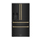 Autograph Edition 36 In. 21.6 Cu. Ft Counter-depth French Door Refrigerator With Water And Ice Dispenser In Fingerprint-resistant Black Stainless Steel With Champagne Bronze Traditional Handles