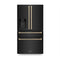 Autograph Edition 36 In. 21.6 Cu. Ft Counter-depth French Door Refrigerator With Water And Ice Dispenser In Fingerprint-resistant Black Stainless Steel With Champagne Bronze Traditional Handles