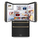 Autograph Edition 36 In. 21.6 Cu. Ft Counter-depth French Door Refrigerator With Water And Ice Dispenser In Fingerprint-resistant Black Stainless Steel With Champagne Bronze Traditional Handles