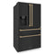 Autograph Edition 36 In. 21.6 Cu. Ft Counter-depth French Door Refrigerator With Water And Ice Dispenser In Fingerprint-resistant Black Stainless Steel With Champagne Bronze Traditional Handles