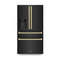 Autograph Edition 36 In. 21.6 Cu. Ft. Counter-depth French Door Refrigerator With Water And Ice Dispenser In Fingerprint-resistant Black Stainless Steel With Champagne Bronze Modern Handles