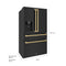 Autograph Edition 36 In. 21.6 Cu. Ft. Counter-depth French Door Refrigerator With Water And Ice Dispenser In Fingerprint-resistant Black Stainless Steel With Polished Gold Traditional Handles
