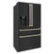 Autograph Edition 36 In. 21.6 Cu. Ft. Counter-depth French Door Refrigerator With Water And Ice Dispenser In Fingerprint-resistant Black Stainless Steel With Polished Gold Traditional Handles