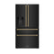Autograph Edition 36 In. 21.6 Cu. Ft. Counter-depth French Door Refrigerator With Water And Ice Dispenser In Fingerprint-resistant Black Stainless Steel With Polished Gold Helix Handles