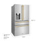 Autograph Edition 36 In. 21.6 Cu. Ft. Counter-depth French Door Refrigerator With Water And Ice Dispenser In Fingerprint-resistant Stainless Steel With Champagne Bronze Traditional Handles
