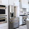 Autograph Edition 36 In. 21.6 Cu. Ft. Counter-depth French Door Refrigerator With Water And Ice Dispenser In Fingerprint-resistant Stainless Steel With Champagne Bronze Traditional Handles