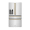 Autograph Edition 36 In. 21.6 Cu. Ft. Counter-depth French Door Refrigerator With Water And Ice Dispenser In Fingerprint-resistant Stainless Steel With Champagne Bronze Traditional Handles